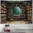 thumbnail image 1 of BCIIG Room Bookshelf Window Tapestry Wall Hanging Unique Style 60x50inch, 1 of 6
