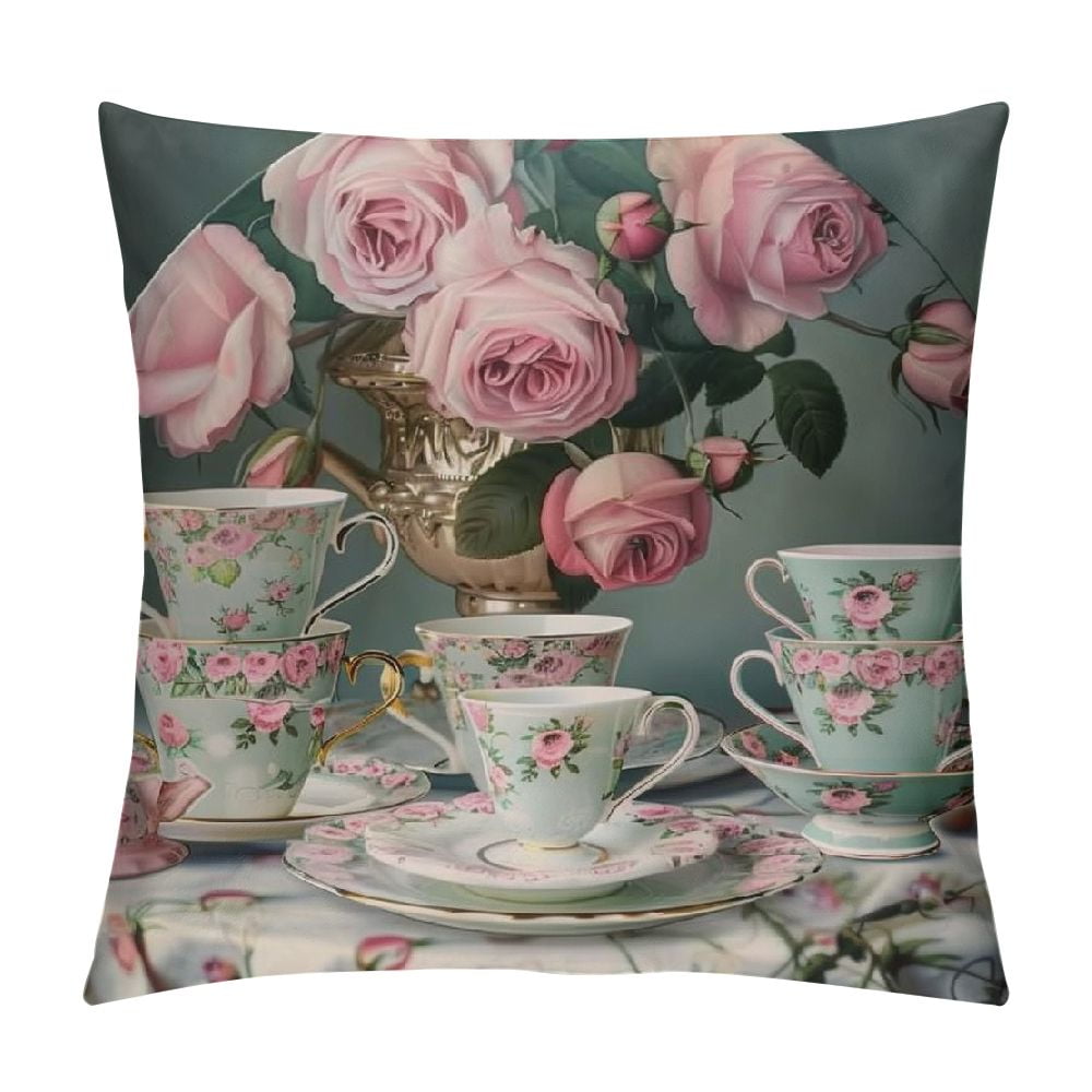 BCIIG Roses Cups Saucers Graphic Decorative Men Women Boy Girl Room