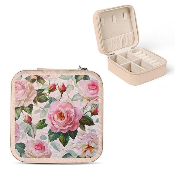 BCIIG Roses Flexible Storage Jewelry Box for Necklaces, Rings, Earrings - Compact Size, Travel Friendly Pink