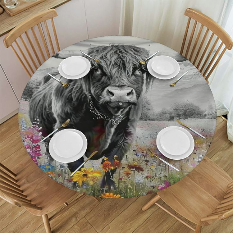 BCIIG Round Table Cover Stain Resistant Washable Indoor Outdoor