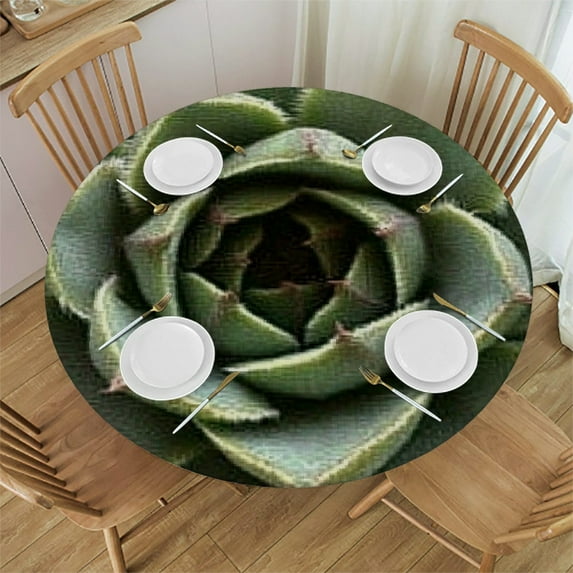 BCIIG Round Tablecloth 100% Polyester Waterproof Stain-Resistant 60-Inch 31"-35