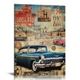 thumbnail image 1 of BCIIG Route 66 Sign Cars Map Fine Art Aesthetic Poster & Print for Wall Decor in Classroom Kitchen Office Farmhouse Bathroom, Canvas Living Room Bedroom Home Office Wall Art Painting 16x20 in, 1 of 5