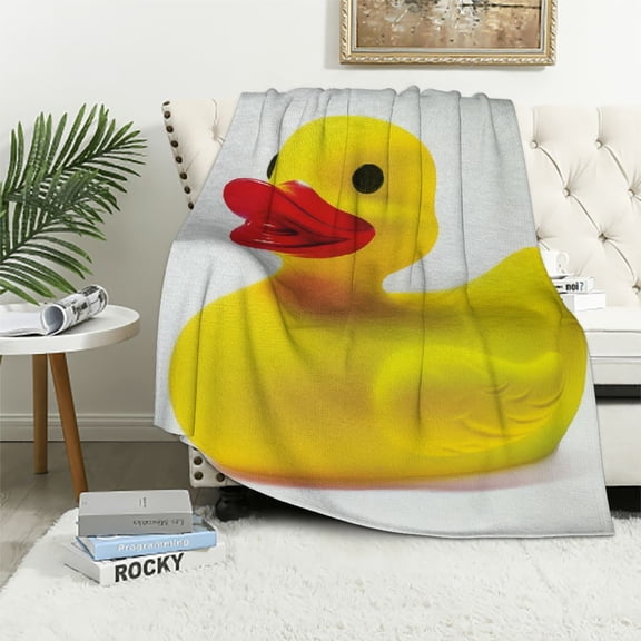 BCIIG Rubber Ducky Theme Warm Lightweight Blanket Soft Fleece Throw Blanket for All Seasons Living Rooms Sofa Decor Cow Gifts All Seasons 60x80in