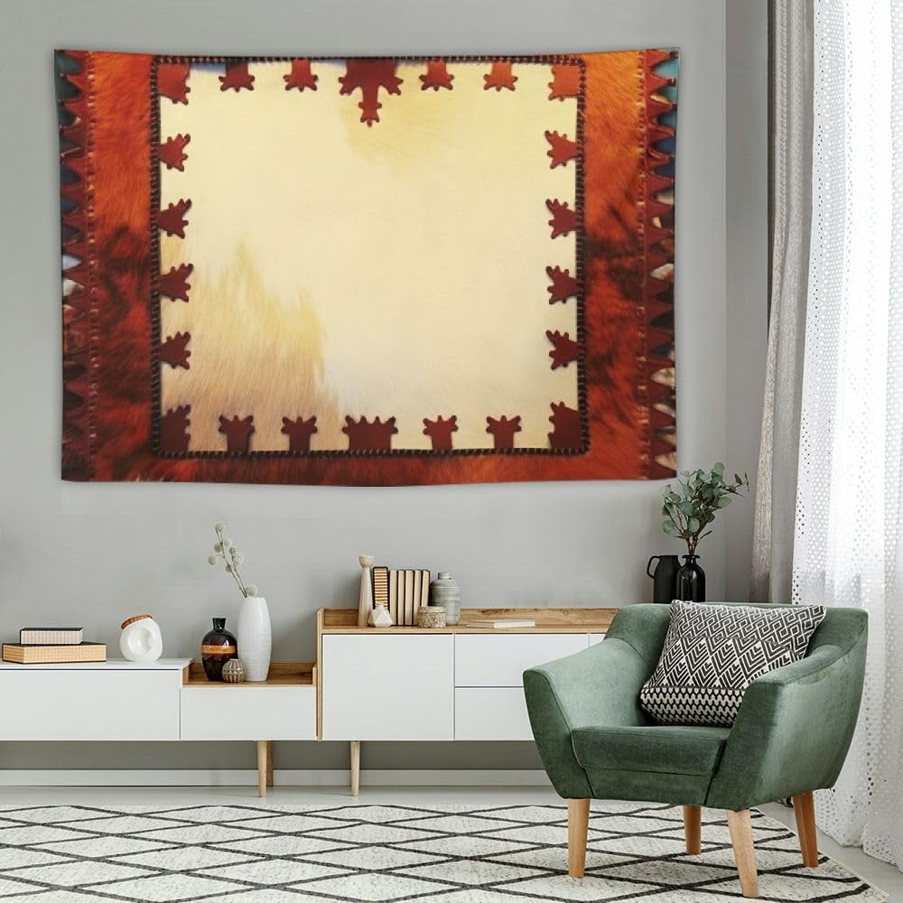 BCIIG Rustic Cowhide Print Tapestry Wall Hanging Western Cowboy Southwest Farmhouse Room Decor Walmart