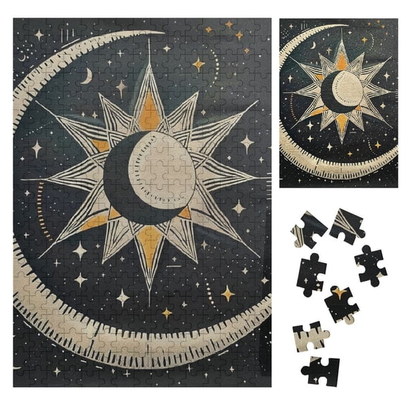 BCIIG Sacred Geometry Abstract Illusionism Wooden Jigsaw Puzzle Vertical Challenging Difficult Wood Puzzles for Adults Gift for Family Friends 300PCS