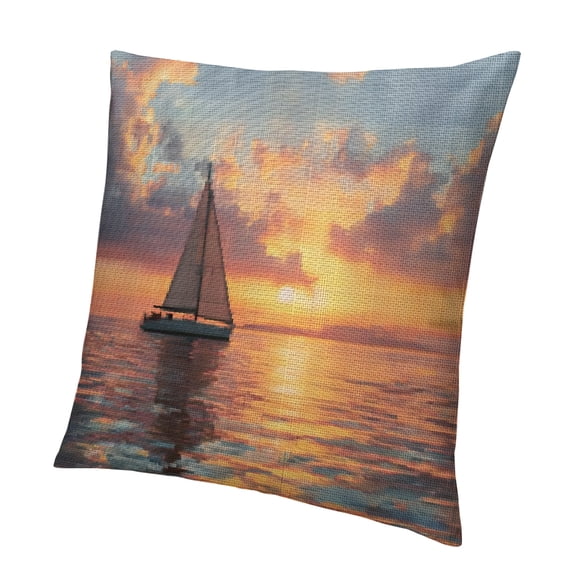 BCIIG Sailboat Sunset Ocean Pillow Case for Home Decor 18x18 22x22in