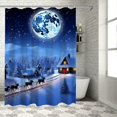 BCIIG Santa Sleigh Snow Village Full Moon Bathroom Decor Set with Hooks