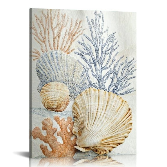 BCIIG Sea Shell Corals Arts Canvas Prints Wall Art Home Decor 16x20 in