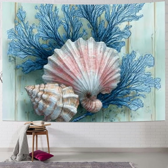 BCIIG Sea Shell Seaweed Fantasy Tapestry Wall Hanging Home Decor 40x30inch