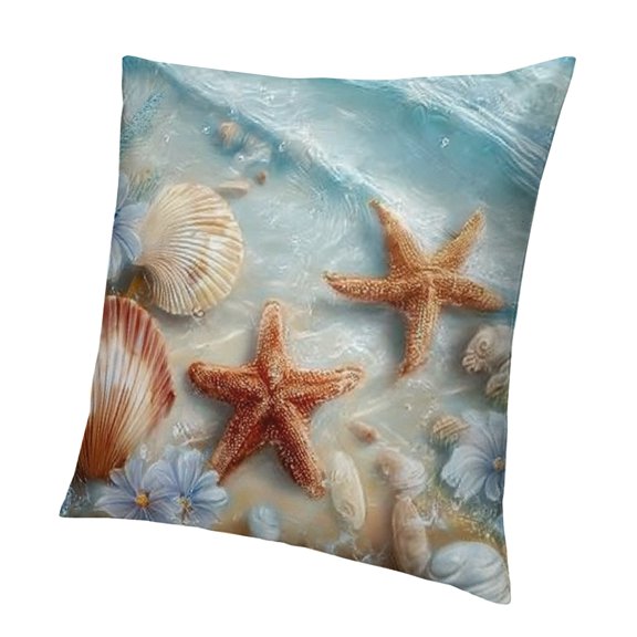 BCIIG Seashells Starfish Ocean Aesthetic Decorative Pillowcase 18x18in