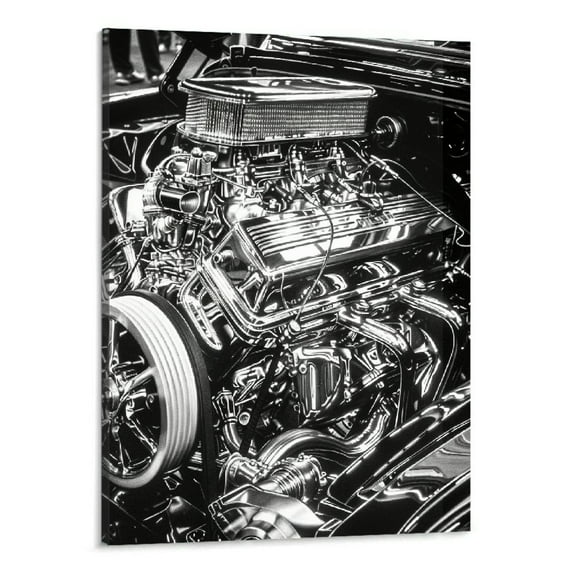 BCIIG The Second Generation Challenger Muscle Car Engine Vintage Poster Wall Art Canvas Print Picture Modern For Living Room Home Decoration 16''x20''