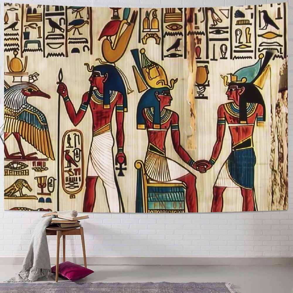 BCIIG Sevenstars Egyptian Tapestry Ancient Egypt Mythology Tapestry Egyptian Gods Pharaohs Hieroglyphic Carvings Tapestries for Room Walmart