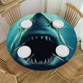 thumbnail image 1 of BCIIG Shark Round Table Cover Stain Resistant and Washable Perfect for Indoor Outdoor Tablecloth Kitchen Dining Wedding Parties 100% Polyester Waterproof Tablecloths 38"-42, 1 of 8