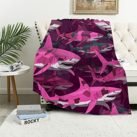 BCIIG Sharks Camouflage Warm Lightweight Blanket Soft Fleece Blankets All Seasons Decor Gift Blanket 40x50in