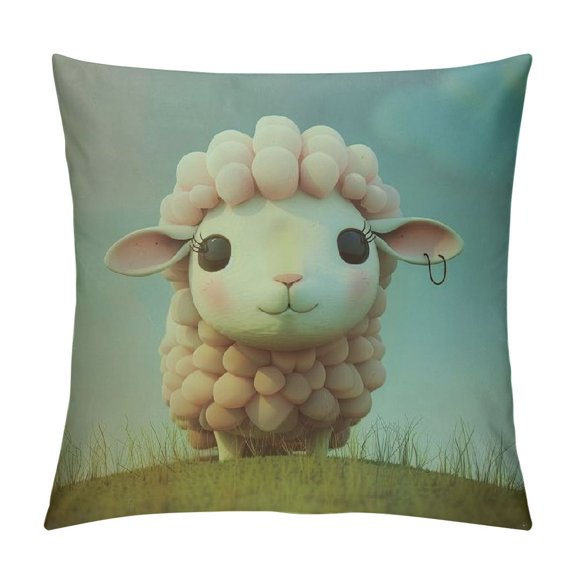 BCIIG Sheep Graphic Decorative Cushion Cover for Home Couch Living Room Sofa - Aesthetic Design for Men Women Boys Girls - 1PC Pack 22x22in