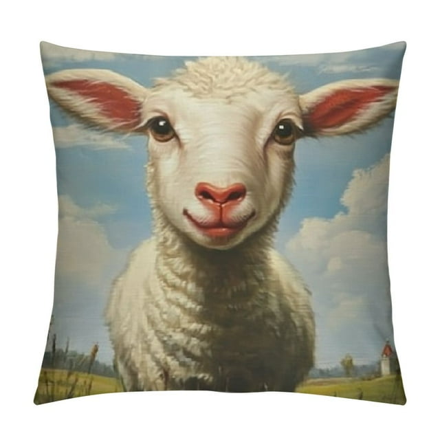BCIIG Sheep Graphic Decorative Throw Pillow Cover for Home Couch Living
