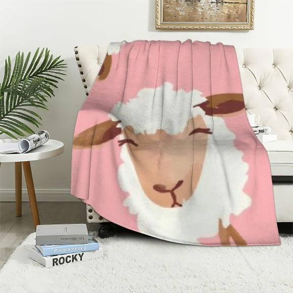 BCIIG Sheep Warm Lightweight Blanket Soft Fleece Blankets Throw Blanket Living Rooms Sofa Decor Cow Gifts Blanket All Seasons Excellent Hand Feel 50x60in