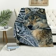 thumbnail image 1 of BCIIG   Silent Wolf Fleece Blanket for Bed,  Queen Size Winter Fleece Throw Blanket for Women, Men and Kids - Super Soft Plush Wolf Blanket Throw Animal Print Blanket, Blanket for Kids 50x60in, 1 of 6