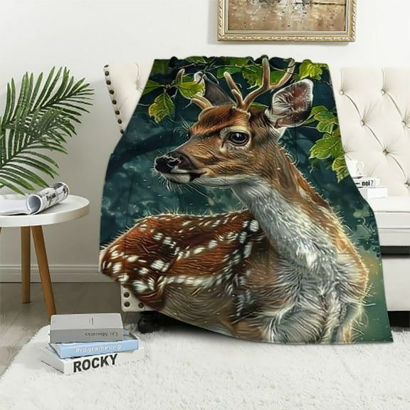 BCIIG Silent Wolf Fleece Blanket for Bed  Winter Fleece Throw Blanket for Women, Men and Kids, Super Soft Plush Wolf Blanket, Animal Print Blanket, Kids Fleece Blanket 40x50in