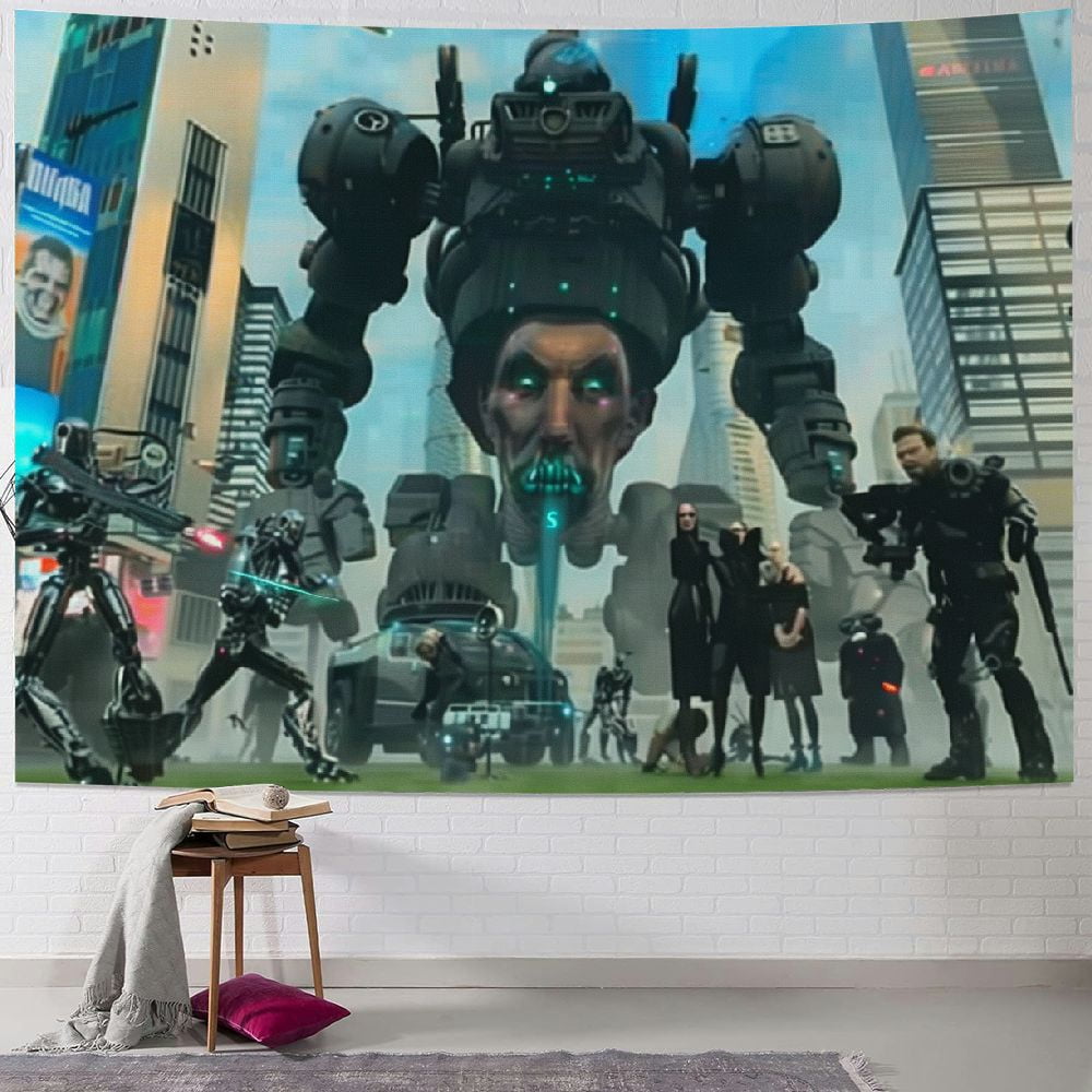 BCIIG Skibidi Game Toilet Tapestry Wall Hanging Posters Aesthetic