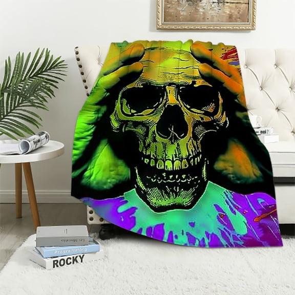 BCIIG Skull Hands Knife Theme Warm Lightweight Blanket Soft Fleece Blankets All Seasons Long-lasting Blanket 40x50in