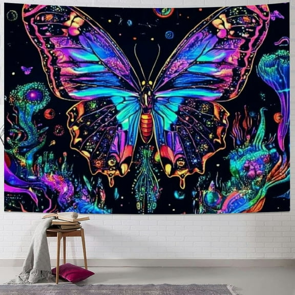 BCIIG Skull Tapestry  Mushroom Butterfly Tapestries Aesthetic Moth Tapestry Moon Flowers Tapestry Hippie Snake Tapestry Wall Hanging for Bedroom 40x30inch
