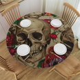 thumbnail image 1 of BCIIG Skulls Flowers Red Rose Round Table Cover Stain Resistant Washable Indoor Outdoor Tablecloth Kitchen Dining Wedding Parties  Full Width Single-Sided Printing Picnic Dining Kitchen Farmhouse, 1 of 8