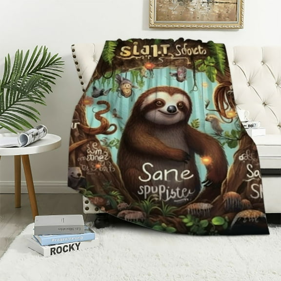 BCIIG  Sloth Gifts for Women, Sloth Throw Blanket, Sloth Flannel Blankets for Women, Girls, Teens,  Spirit Animal 40x50in
