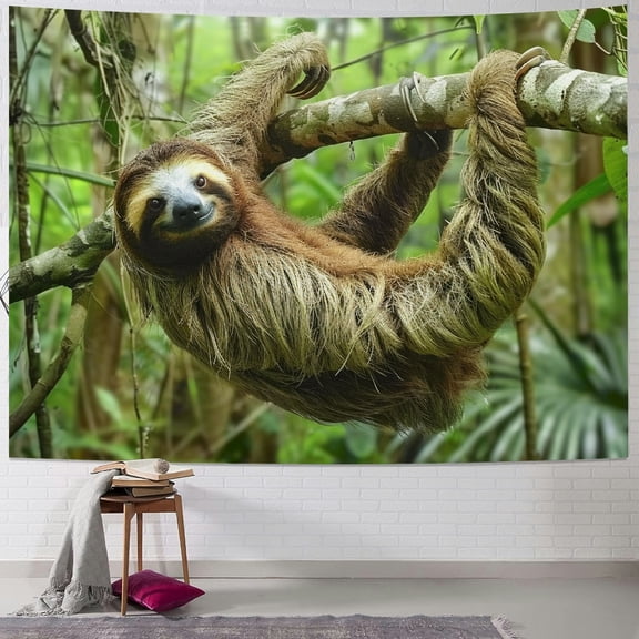 BCIIG Sloth Tree Branch Forest Tapestry Wall Hanging Unique Style 40x60inch