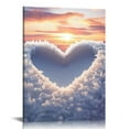 thumbnail image 1 of BCIIG Snow Heart Sunset Aesthetic Fine Art Poster Print Wall Painting for Living Room Bedroom Home Office Wall Decor, Ready to Hang Canvas Farmhouse Bathroom Decor Pictures 16x20 in, 1 of 5