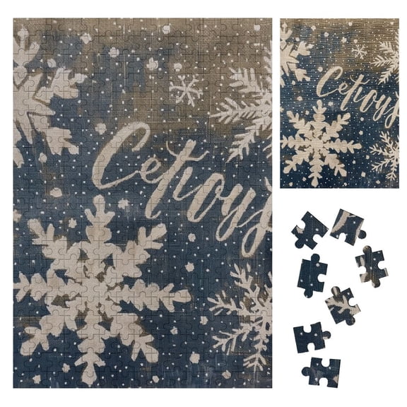 BCIIG Snowflakes Wooden Jigsaw Puzzle Vertical Style Christmas Theme Gift for Family Friends 300PCS