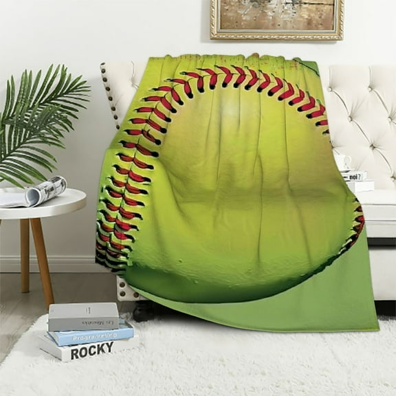 BCIIG Softball Throw Blanket Soft Cozy Plush Warm Fleece Blanket for Sofa Couch Bed  60x80in