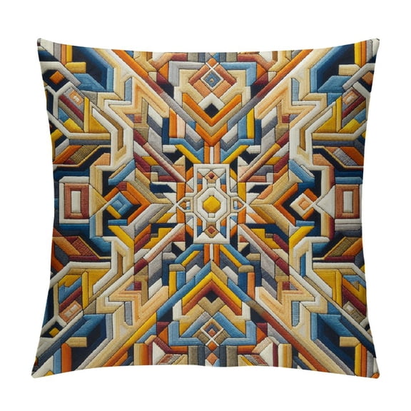 BCIIG Southwest Rug Print Decorative Throw Pillow Cover, South West Desert Colors Home Rustic Decorations,American Tribal Boho Cotton Linen Cushion Case Decors for Sofa Couch 18x18 Inches