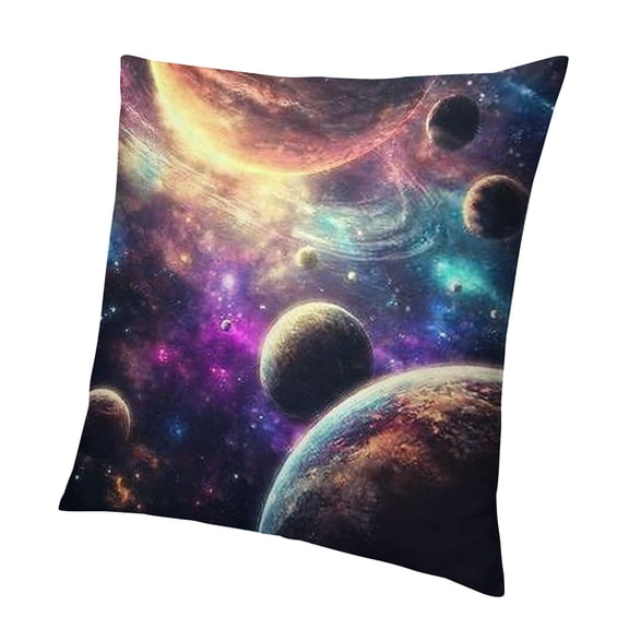 BCIIG Space Planets Stars Zipper Closure Pillowcase for Home Furnishing 24x24in