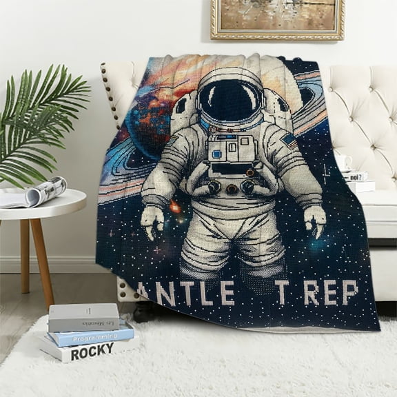 BCIIG Spaceman Space Art Allen Tupper True Warm Lightweight Blanket Soft Fleece Blankets Throw Blanket All Seasons Sofa Decor Cow Gifts  Soft Plush Blankets 50x60in
