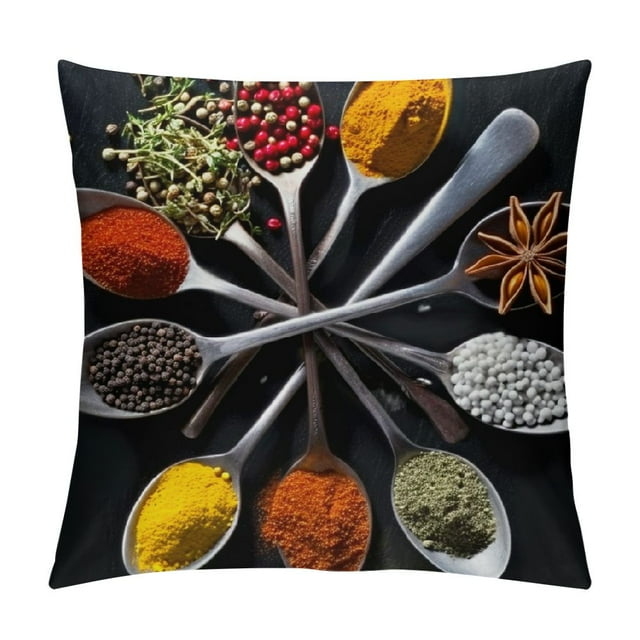 BCIIG Spices Graphic Decorative Throw Pillow Cover for Home Couch