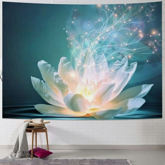 BCIIG Spiritual Meditation Yoga Magic Lotus Flower Tapestry Wall Hanging Tapestries Décor Yoga Room Bedroom for Home by Bedroom Living Room Dorm