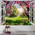 thumbnail image 1 of BCIIG  Spring Landscape Tapestry Natural Scenery Window View Aesthetic Wall Tapestries for Bedroom Living Room Decor Cherry Blossom Trees Picture Sunshine Nature Tapestry Wall Hangings  Painting, 1 of 7
