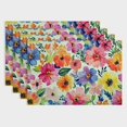 thumbnail image 1 of BCIIG Spring Summer Placemats Set of 4 Washable Non-Slip Heat Resistant  Spring Floral Watercolor Multicolor Thick Place Mats Decorative Linen  Table Mat for Dining Table Kitchen Home Decor 18x12in, 1 of 8