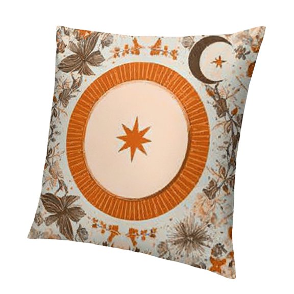 BCIIG Square Circle Star Printed Pillowcase, Short Plush, 1PC 18x18in