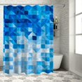BCIIG Squares Graphic Print Polyester Bathroom Decor Set with Hooks