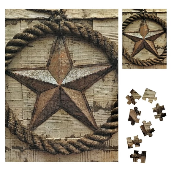 BCIIG Star Rope Wall Wooden Jigsaw Puzzle Vertical Challenging Difficult Wood Puzzles for Adults Gift for Family Friends 500PCS