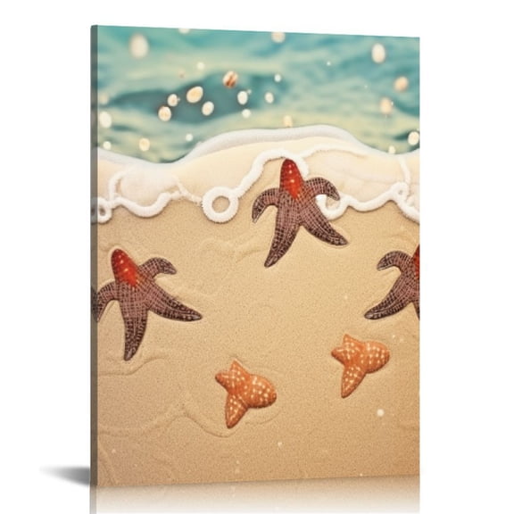BCIIG Starfish Beach Sand Fine Art Aesthetic Poster Print Wall Painting for Living Room Bedroom Office Wall Decor 16x20 in
