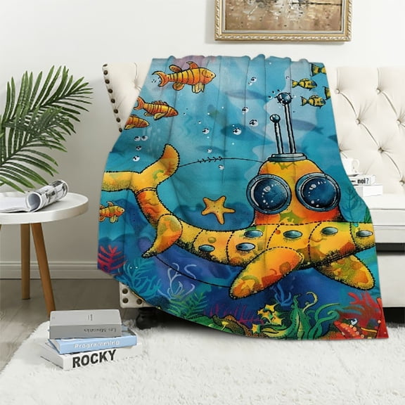 BCIIG Starfish Underwater Warm Lightweight Blanket Soft Fleece Throw Blanket All Seasons Gifts 40x50in