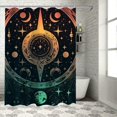 thumbnail image 1 of BCIIG Stars Crescent Cosmic Bathroom Decor Set with Hooks, Colorful Luxurious Graphic Print Polyester Fabric Shower Curtain Set, Waterproof Bathroom Decor, Easy Installation 69x72, 1 of 7