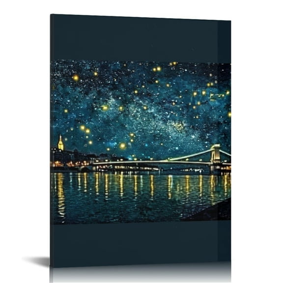 BCIIG Stars Night Sky Fine Art Aesthetic Poster & Print Wall Painting for Home Office Wall Decor, Modern Canvas Prints Living Room Bedroom Decor 16x20 in