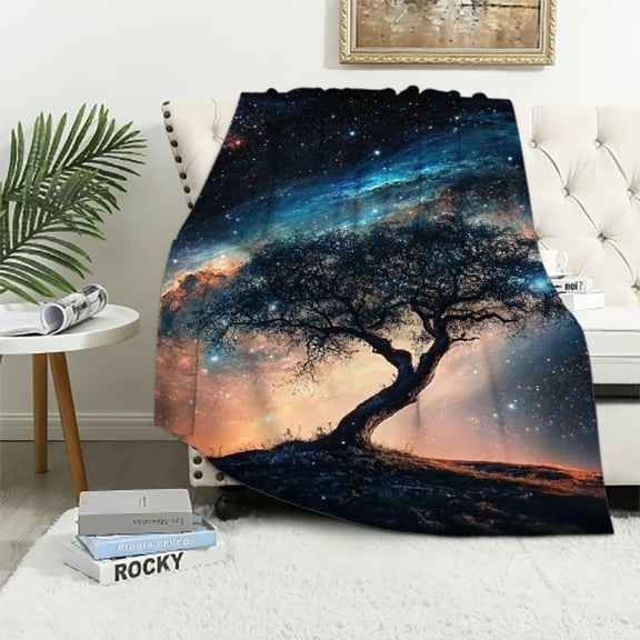 BCIIG Stars Space Art Warm Lightweight Blanket Soft Fleece Throw Blanket All Seasons - Perfect Home Decor and Gift for Cow Lovers 50x60in