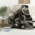 BCIIG Steam Engine Train Snow Trees Warm Lightweight Blanket Soft