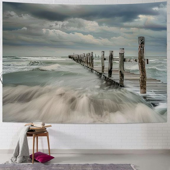 BCIIG Stormy Weather Tapestry Wall Hanging Unique Style Graphic Tapestries Home Wall Decor Art for Living Room Bedroom Apartment Farmhouse Dorm 40x30inch