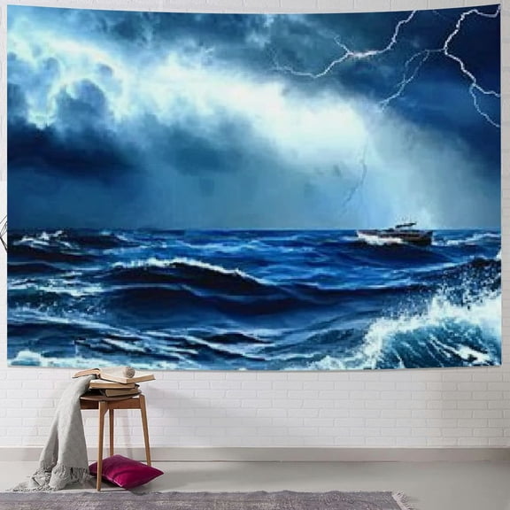BCIIG Stormy ocean background suitable for marine photography background birthday ocean theme party decoration tapestry 40x60inch